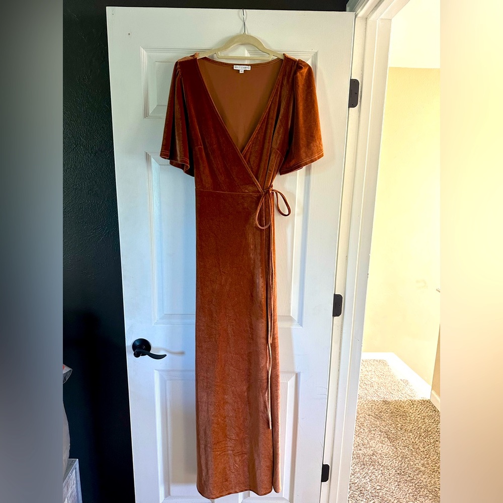 Baltic Born Meghan Velvet Wrap Dress in Spice